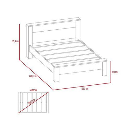 Cama Doble Kalver Avellana Y Wengue