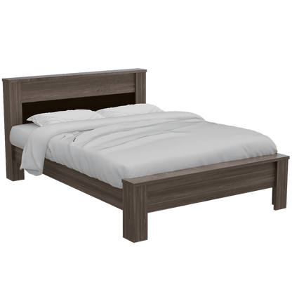 Cama Doble Kalver Avellana Y Wengue