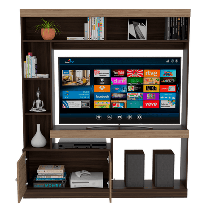 Mesa Para Tv Veonia Caoba Y Miel Para Televisor De 55"