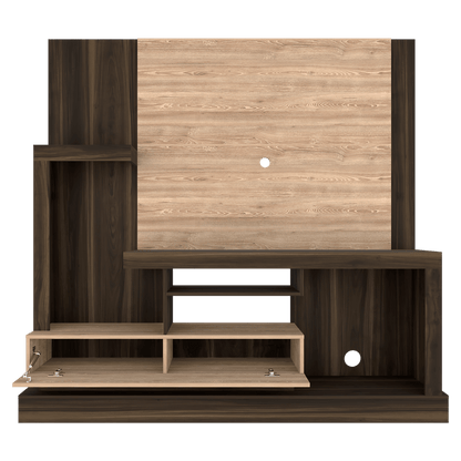Mesa Para Tv Sercle Caoba Y Miel Con Espacio Para Televisor De Hasta 55 Pulgadas