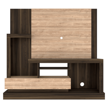 Mesa Para Tv Sercle Caoba Y Miel Con Espacio Para Televisor De Hasta 55 Pulgadas
