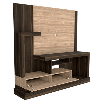 Mesa Para Tv Sercle Caoba Y Miel Con Espacio Para Televisor De Hasta 55 Pulgadas