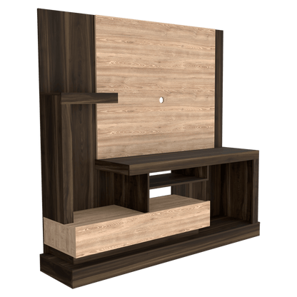 Mesa Para Tv Sercle Caoba Y Miel Con Espacio Para Televisor De Hasta 55 Pulgadas