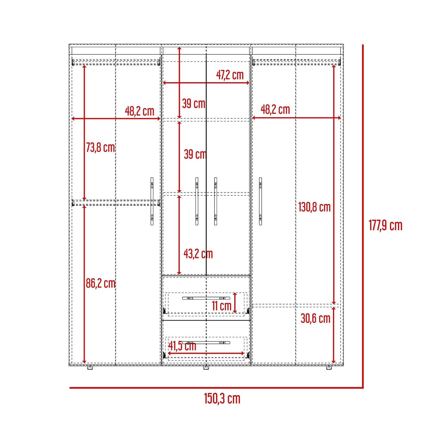 Closet Quenari Eco 180 X 150 X 50  Blanco