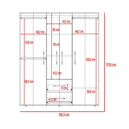 Closet Quenari Eco 180 X 150 X 50  Blanco