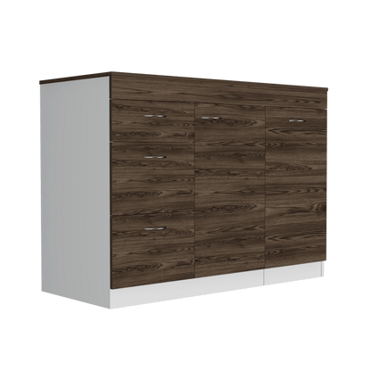 Gabinete Inferior De Cocina Parris Blanco Y Coñac 120 Cm