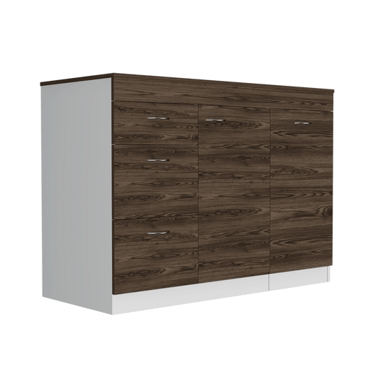 Gabinete Inferior De Cocina Parris Blanco Y Coñac 120 Cm