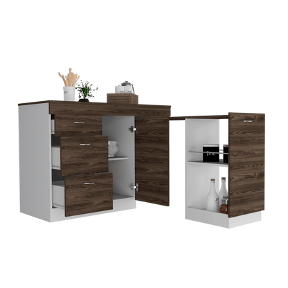 Gabinete Inferior De Cocina Parris Blanco Y Coñac 120 Cm