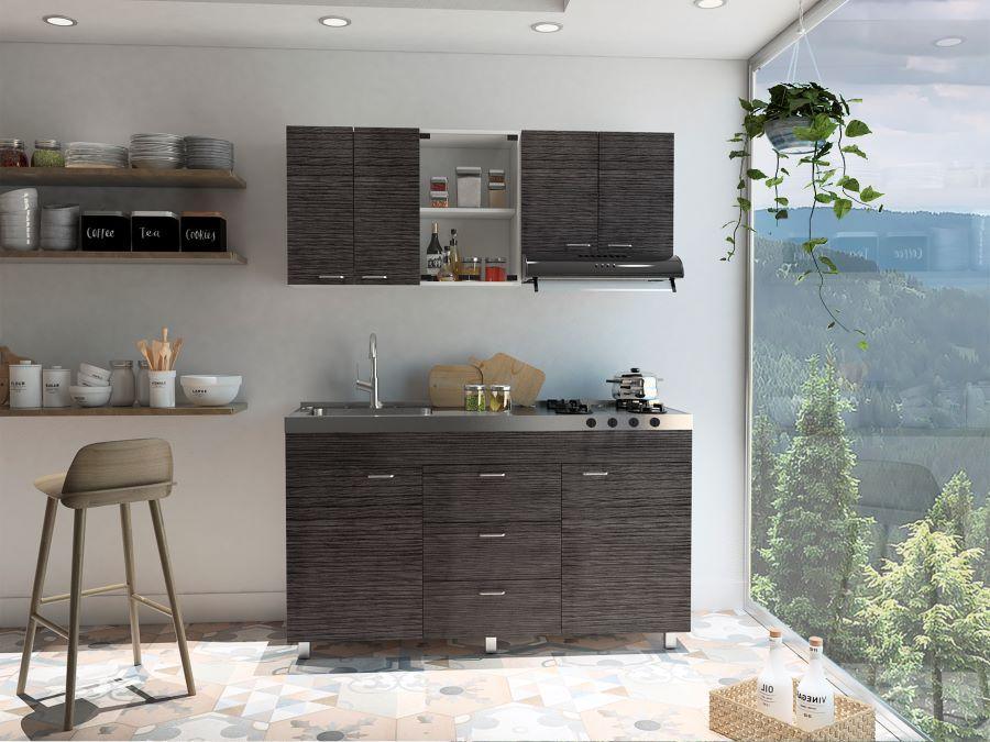 Cocina Integral  Ilvona  Blanco Y Roble Gris