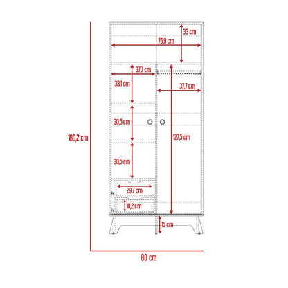 Closet Z81 Ulmari 180  Blanco Y Duna
