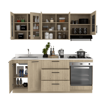 Cocina Integral Elavor Rovere Con Mesón Izquierdo
