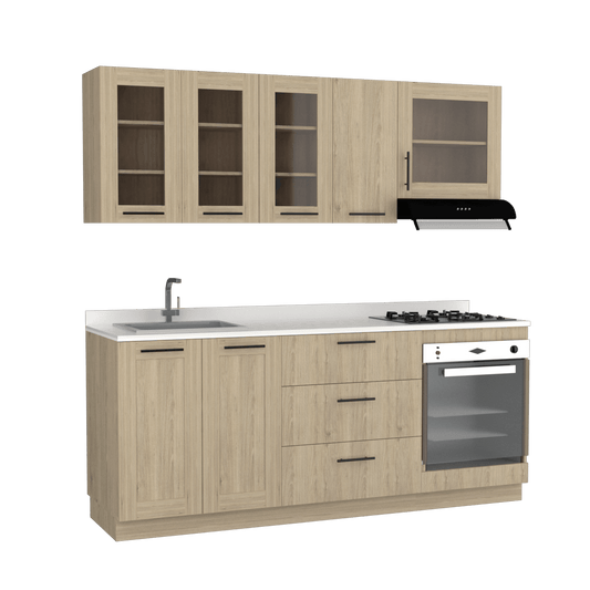 Cocina Integral Elavor Rovere Con Mesón Izquierdo