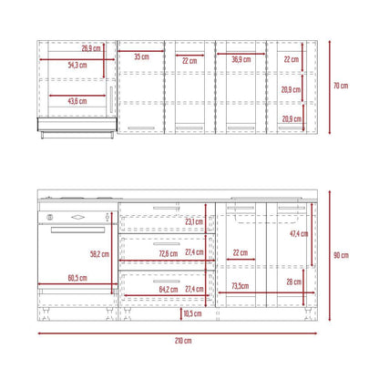 Cocina Integral Elavor Rovere Con Mesón Derecho