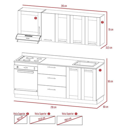 Cocina Integral Elavor Rovere Con Mesón Derecho