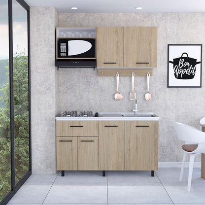 Cocina Integral Xireya Rovere Y Blanco Con Mesón Derecho