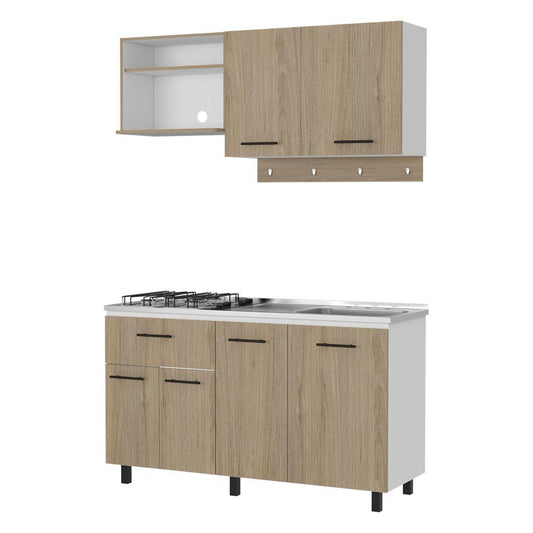 Cocina Integral Xireya Rovere Y Blanco Con Mesón Derecho