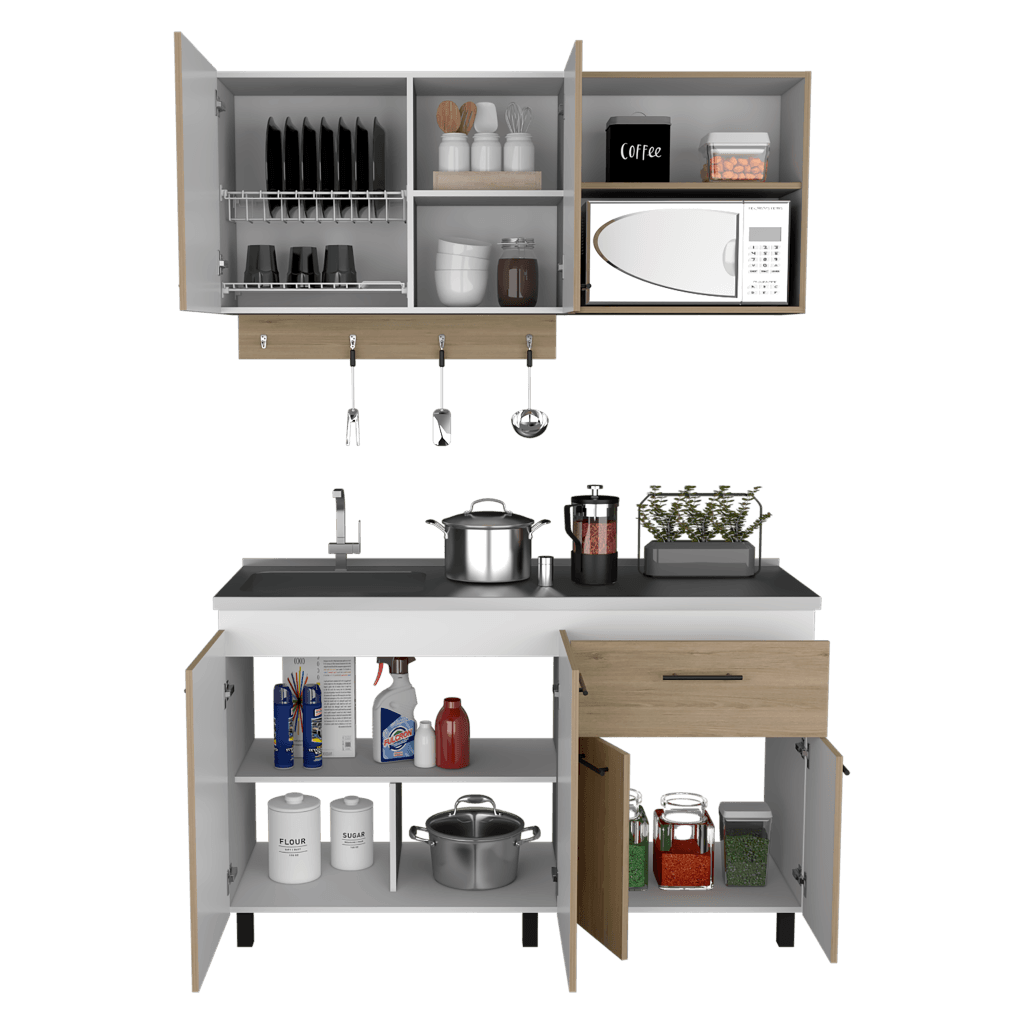 Cocina Integral Xireya Rovere Y Blanco Sin Meson