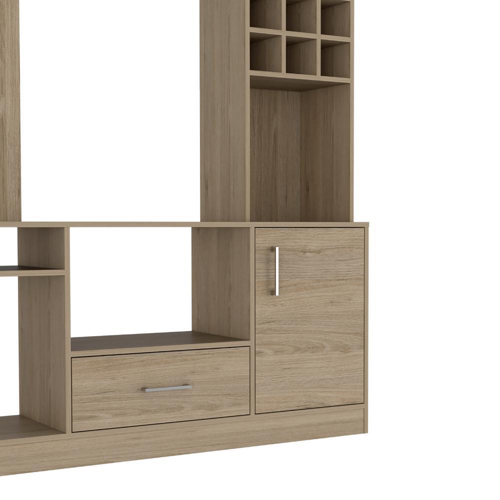 Mesa Para Tv Veluna Rovere Y Blanco, Para Tv De 60''