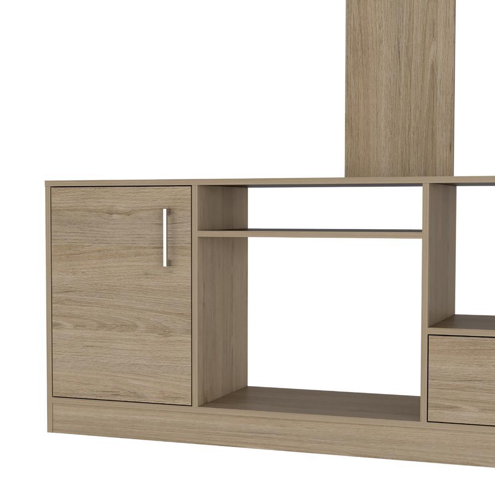 Mesa Para Tv Veluna Rovere Y Blanco, Para Tv De 60''