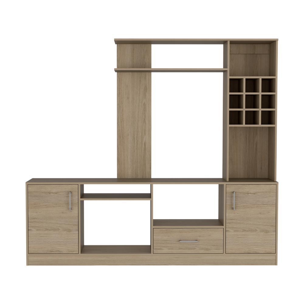 Mesa Para Tv Veluna Rovere Y Blanco, Para Tv De 60''