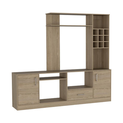 Mesa Para Tv Veluna Rovere Y Blanco, Para Tv De 60''