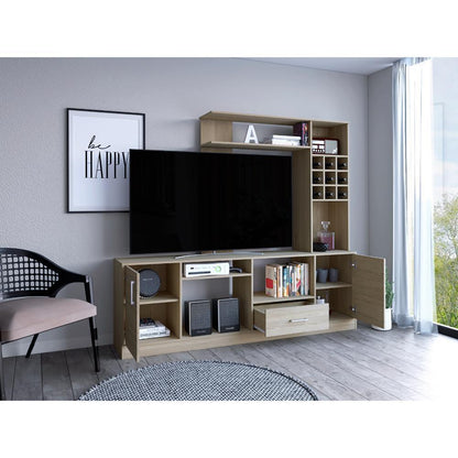 Mesa Para Tv Veluna Rovere Y Blanco, Para Tv De 60''