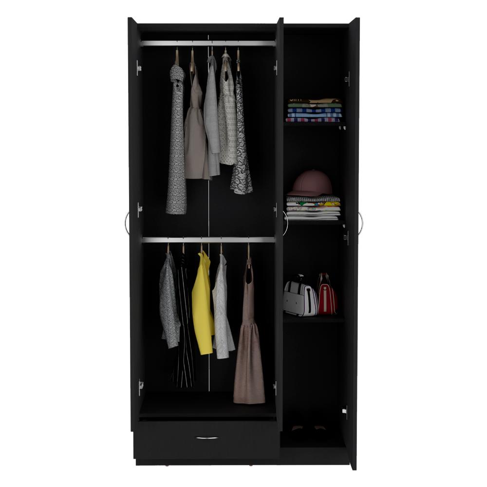 Closet Vtex, Wengue, Con Amplios Espacio Para Ropa Y Tres Puertas Abatibles