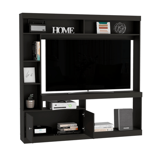 Mesa Para Tv Veonia Wengue Con Espacio Para Televisor De 55 Pulgadas