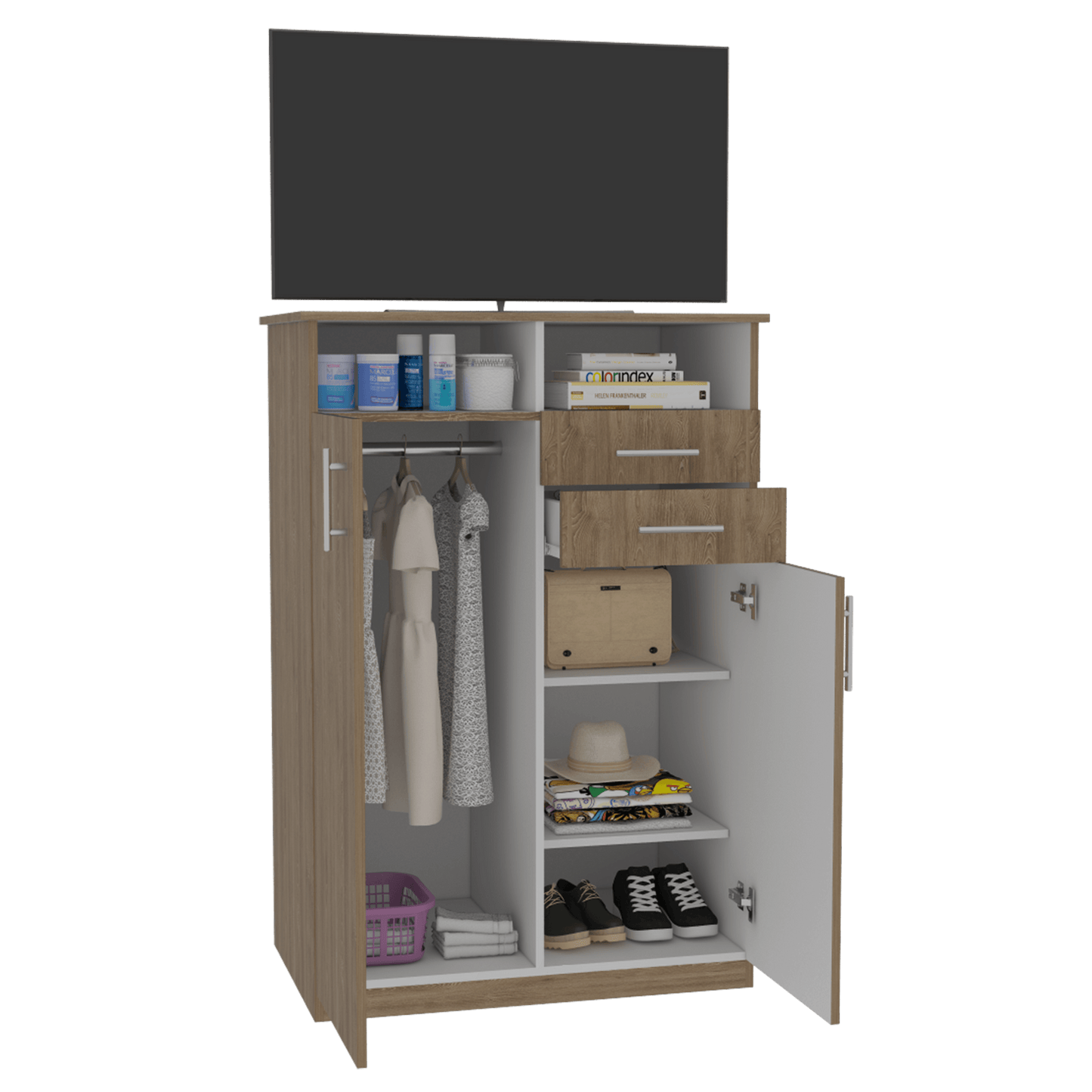 Closet Entretenimiento Milk Miel + Blanco