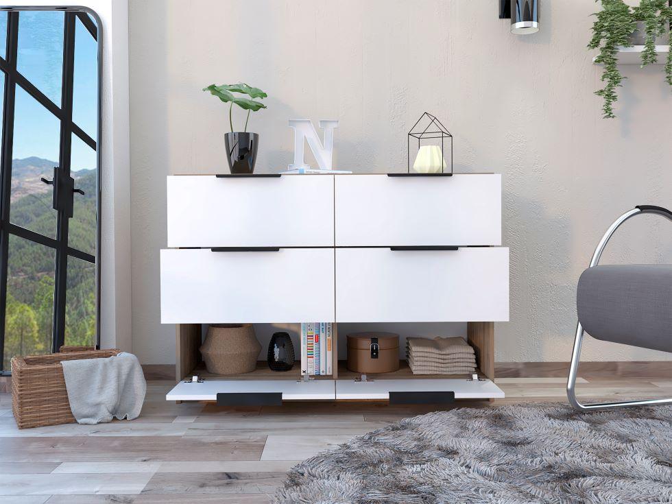 Organizador Okria Miel Y Blanco Cuatro Cajones