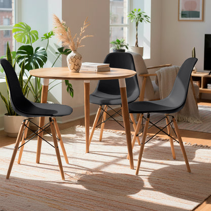 Juego de Comedor redondo lizz con 3 Sillas Eames negro