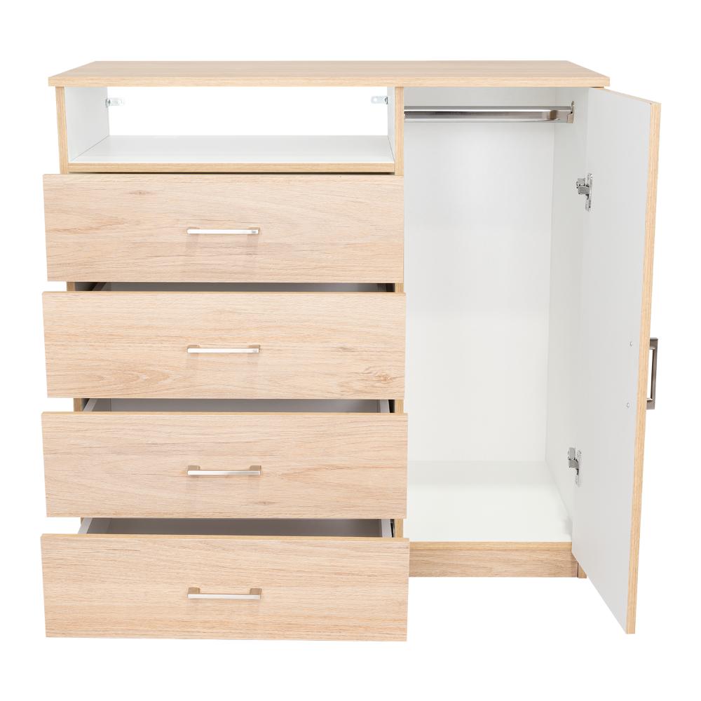 Organizador Zireon Rovere Y Blanco Con Cuatro Cajones