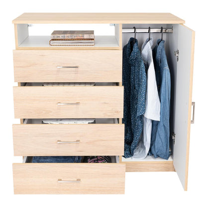 Organizador Zireon Rovere Y Blanco Con Cuatro Cajones