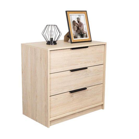 Comoda 3 Cajones Okria  Rovere + Blanco