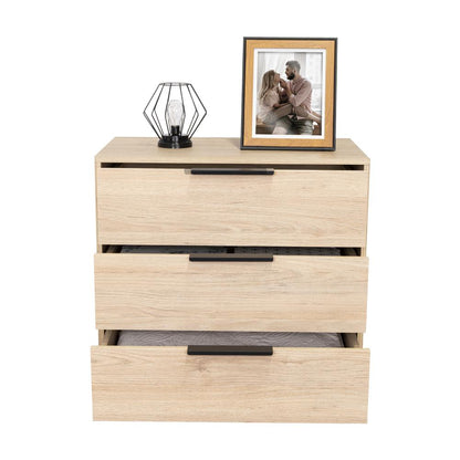 Comoda 3 Cajones Okria  Rovere + Blanco