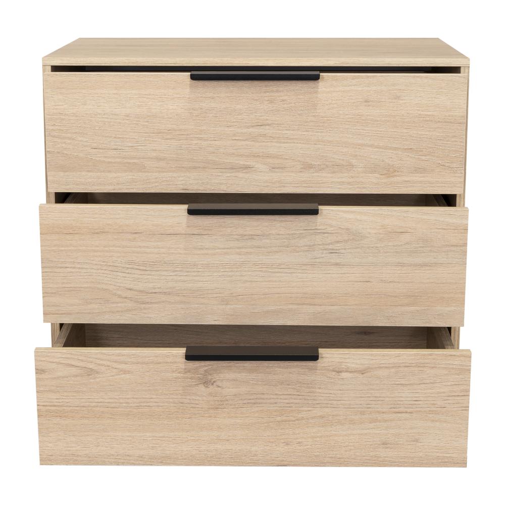 Comoda 3 Cajones Okria  Rovere + Blanco