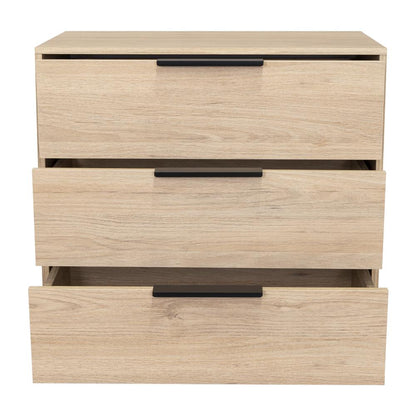 Comoda 3 Cajones Okria  Rovere + Blanco