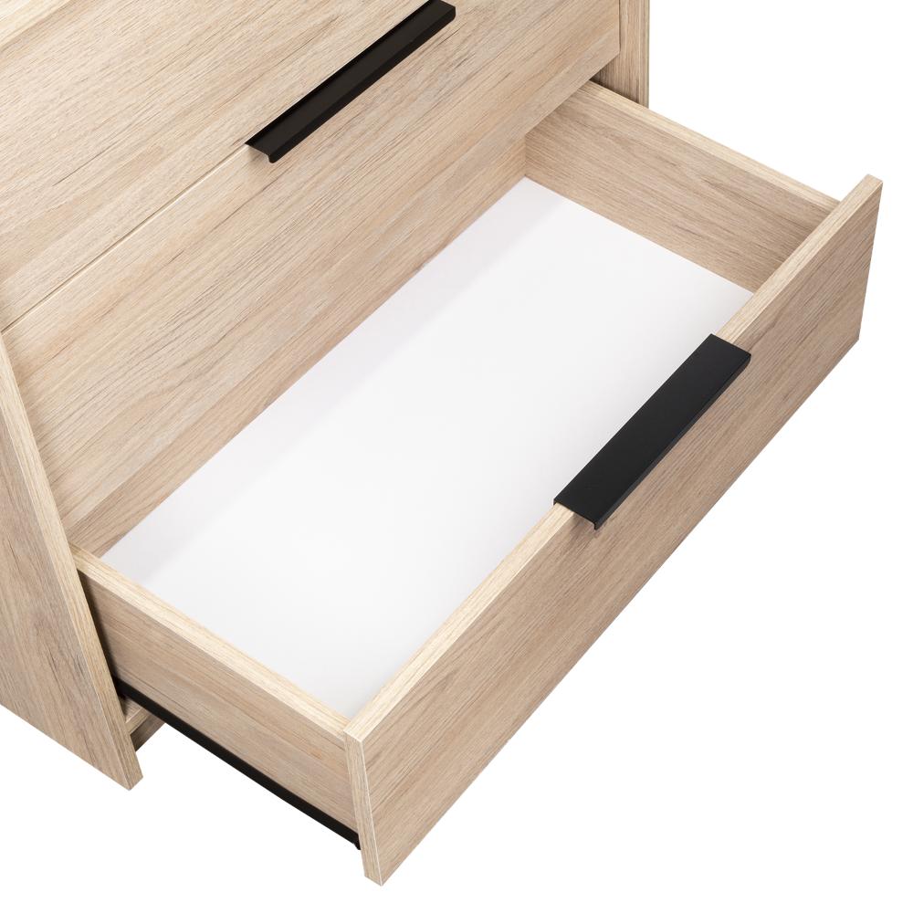 Comoda 3 Cajones Okria  Rovere + Blanco