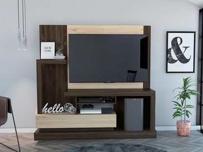 Mesa Para Tv Nelari Rovere Y Coñac Con Espacio Para Televisor De Hasta 55 Pulgadas