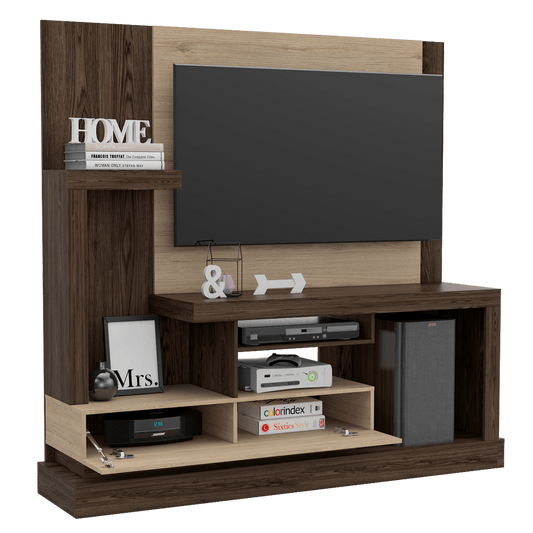 Mesa Para Tv Nelari Rovere Y Coñac Con Espacio Para Televisor De Hasta 55 Pulgadas