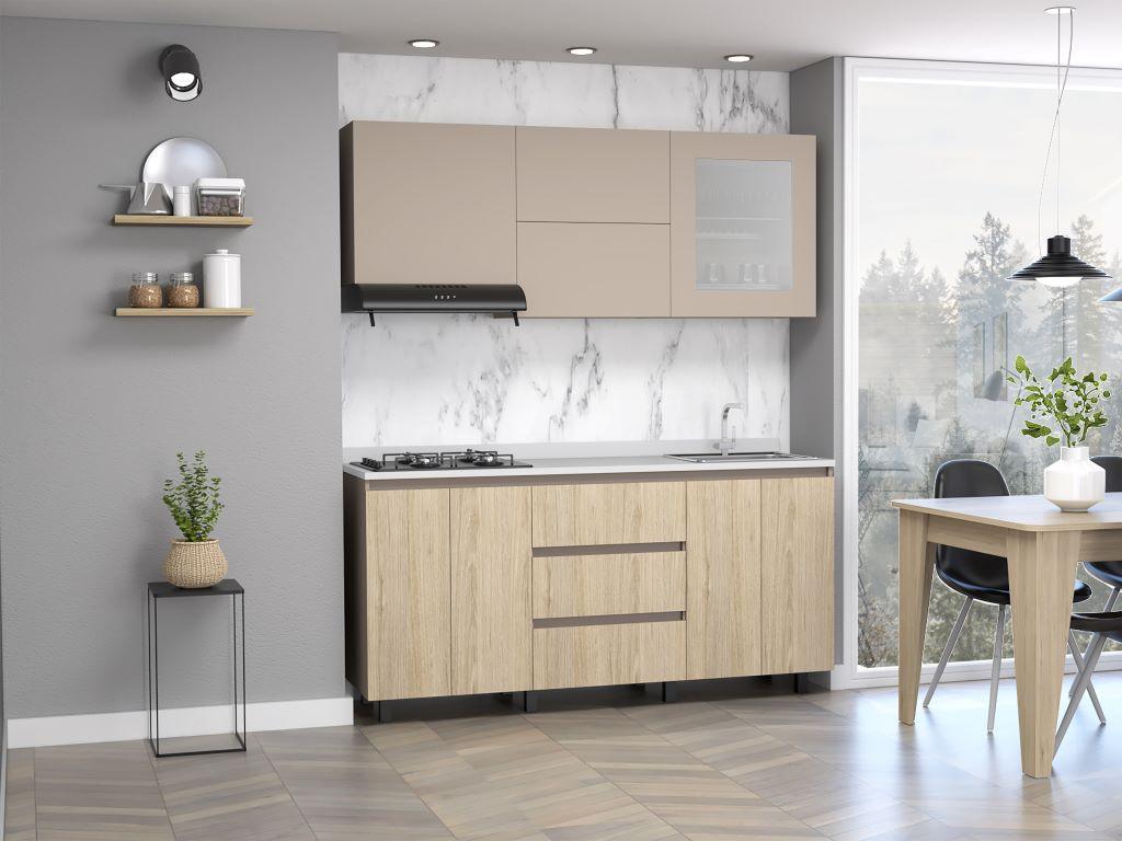 Cocina Integral Zomira Rovere Y Cocoa Con Mesón