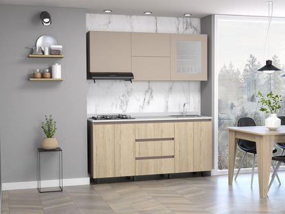 Cocina Integral Zomira Rovere Y Cocoa Con Mesón