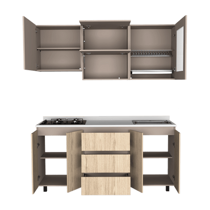 Cocina Integral Zomira Rovere Y Cocoa Con Mesón