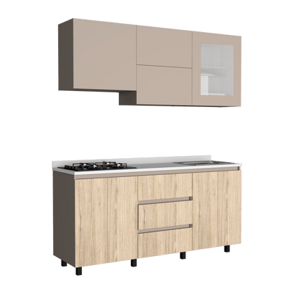 Cocina Integral Zomira Rovere Y Cocoa Con Mesón