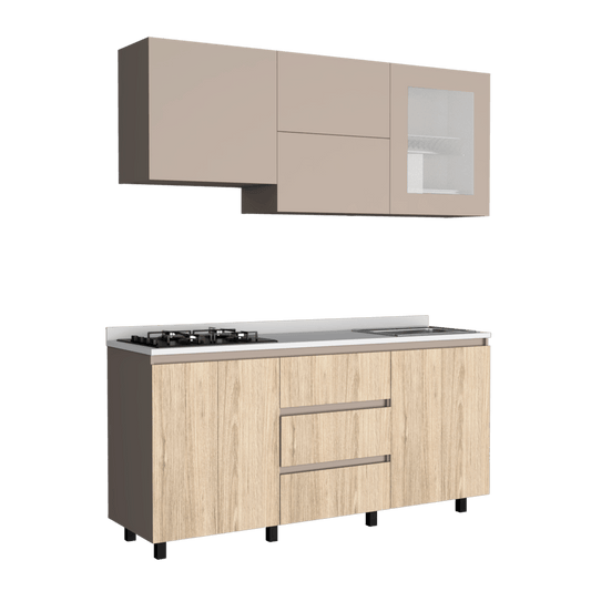 Cocina Integral Zomira Rovere Y Cocoa Con Mesón