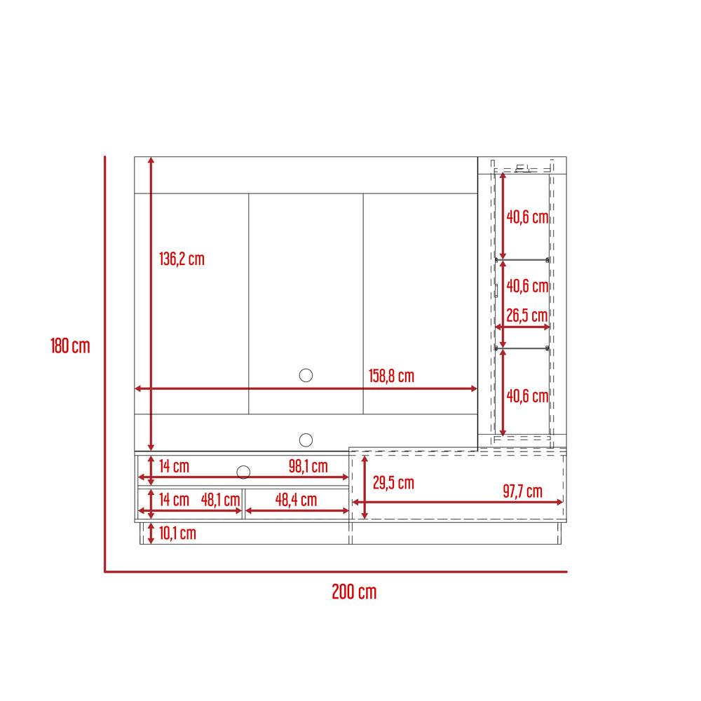 Centro De Entretenimiento Yekli Taupe Para Tv De 70''