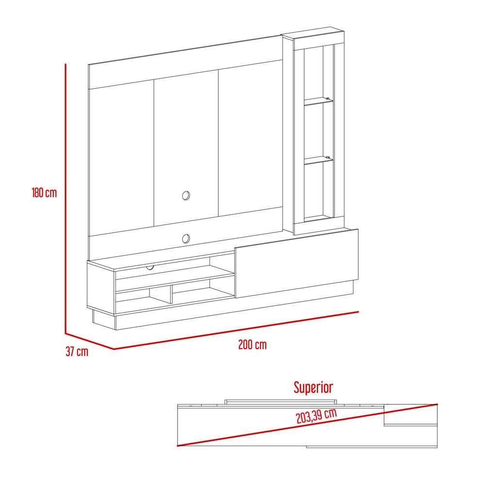 Centro De Entretenimiento Yekli Taupe Para Tv De 70''