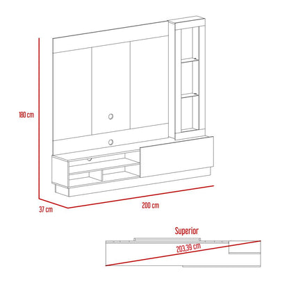 Centro De Entretenimiento Yekli Taupe Para Tv De 70''