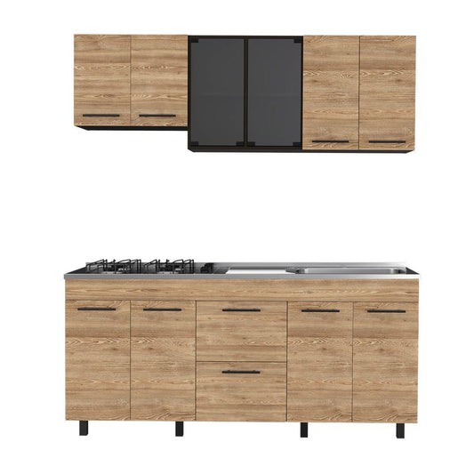 Cocina Integral Elvora Wengue Y Miel Con Mesón Derecho