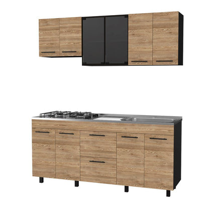 Cocina Integral Elvora Wengue Y Miel Con Mesón Derecho